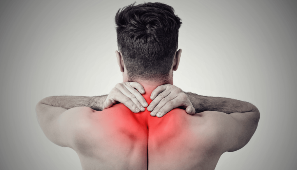 Trainer zeigt eine Haltungskorrektur im NEXCORE Fitnessstudio Ennigerloh zur Linderung von Nackenschmerzen und Verbesserung der Beweglichkei