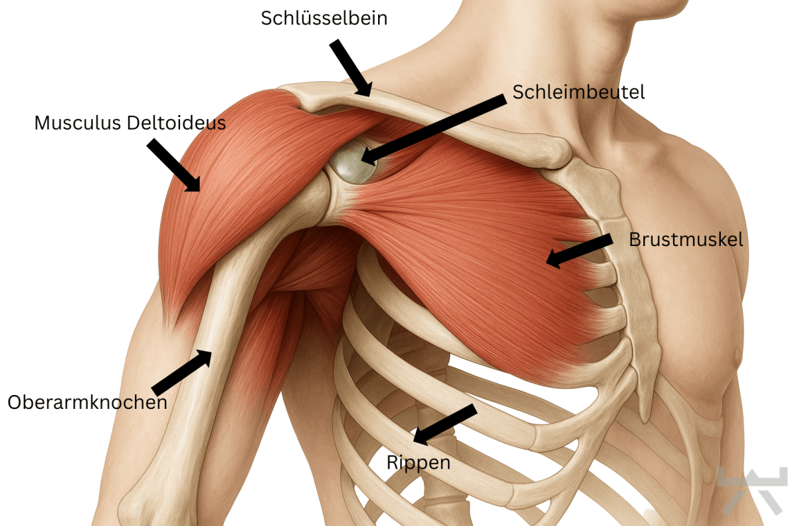 Visualisierung der Schulteranatomie zur Erklärung des Impingements im NEXCORE Studio Ennigerloh.